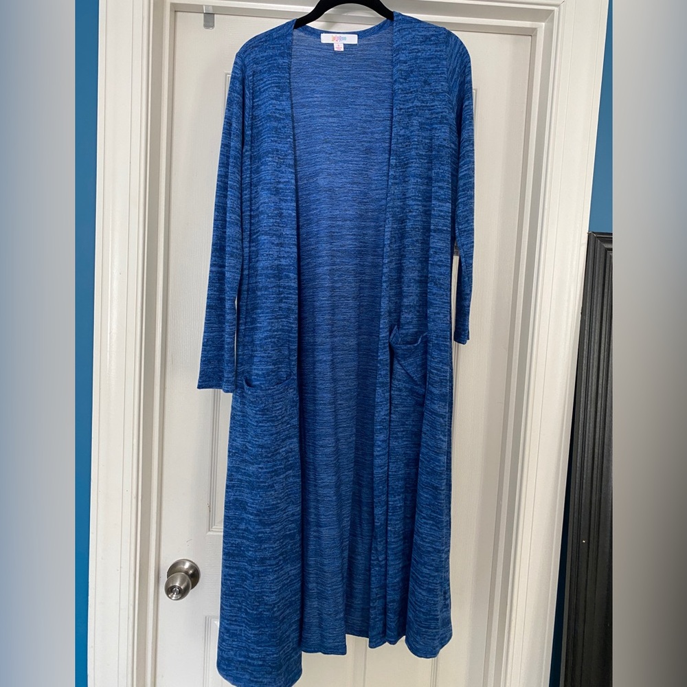 Lularoe Deep Blue Sarah Cardigan Duster Sweater Size Small